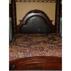 Crewel Pillow King Shams Art Nouveau Vermilion Silk Organza