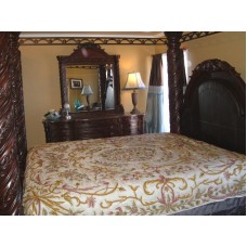 Crewel Pillow King Shams Art Nouveau Peach Puff  Silk Organza