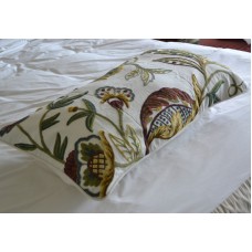 Crewel Pillow King Sham Atherton Multi Color Cotton Duck