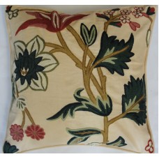 Crewel Pillow Lily Cream Cotton