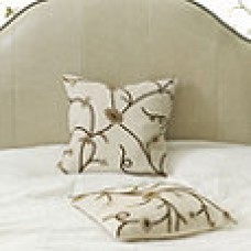 Crewel Pillow Poisitano White Jute (20x20)