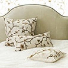 Crewel Pillow Poisitano White Jute (15x30)