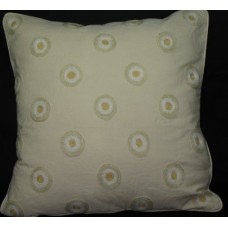 Crewel Pillow Polka Dot Beige Cotton