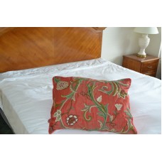 Crewel Pillow Sham Curve East Orange Silk Organza