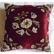 Crewel Pillow Sham Globe Marries Cotton Viscose Velvet 