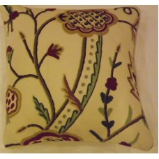 Crewel Pillow Sham Lotus Sweetpine Cotton Duck