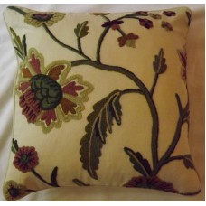 Crewel Pillow Sham Shalimar Sweet Pine Cotton Duck