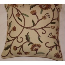 Crewel Pillow Sham Khusum Sweet Pine Cotton Duck