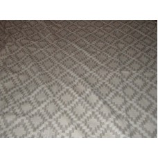 Crewel Rug Diamonds Grey Chain Stitched Wool Rug