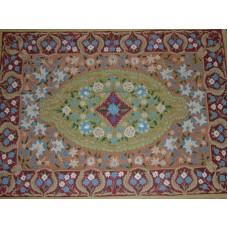Crewel Rug French Riviera Multi Chain Stitched Wool Rug