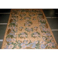 Crewel Rug Nilofer Brown Chain Stitched Wool Rug