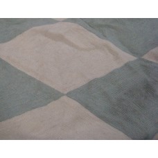 Crewel Rug Squares Grey Chain Stitched Wool Rug