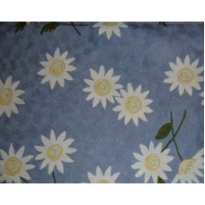 Crewel Rug Sunflower Blissful Blue Chain Stitched Wool Rug