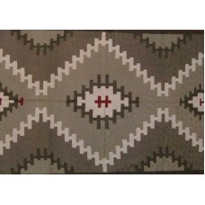 Crewel Rug Tribal Grey Chain Stitched Wool Rug