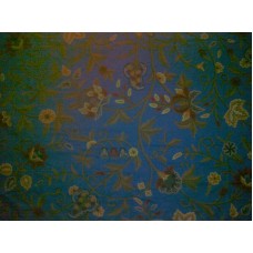 Crewel Fabric Fanan Royal Blue Cotton Duck