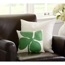 Crewel Pillow Four Leaf Clover Cotton duck