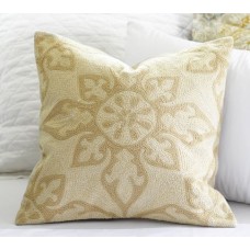 Crewel Pillow Gracie Ivory Cotton Duck