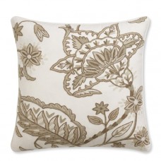 Crewel Pillow Natural Vine Cotton Duck