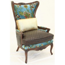 Crewel Shalimar Turquoise Cotton Viscose Velvet Upholstered Mode