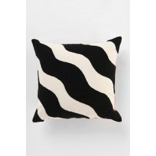 Crewel Pillow Chainstitch Bold Zebra Black and White Cotton Duck