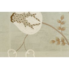 Crewel Fabric Contemporary Floral Linen