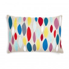 Crewel Pillow Coyuchi Moon Drops Bold and Bright Linen