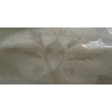 Crewel Fabric Konark Ivory on Ivory Silk Organza
