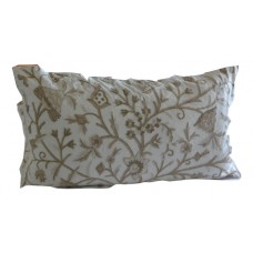 Crewel Pillow Sham Tree of Life Neutrals on Off White Cotton Duck