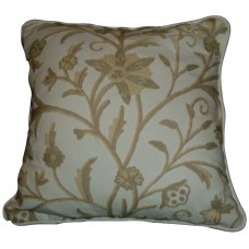 Crewel Pillow Tree of Life Neutrals on OffWhite Cotton