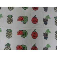 Crewel Fabric Fruits Multi Color on Off White Cotton Duck