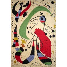 Crewel Rug Dancing Birds Contemporary Style Cream Background Chain stitched Wool Rug