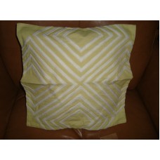 Crewel Pillow Diamond Yellow Cotton Duck