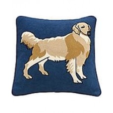 Crewel Pillow Chainstitch Dog Cotton Duck