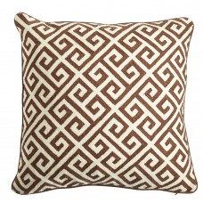 Crewel Pillow Greek Chocolate Cotton Duck