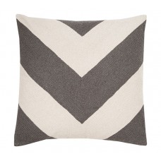 Chevron Crewel Grey Embroidered Pillow Cover