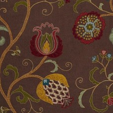 Crewel Fabric Indienne Brown