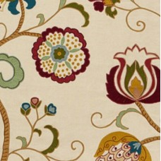 Crewel Fabric Indienne Ecru