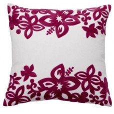 Crewel Pillow Isabel Pink Cotton Duck