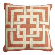 Crewel Pillow Interlocking Square Permision Cotton duck