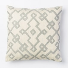 Crewel Pillow Lattice Titanium Cotton Duck