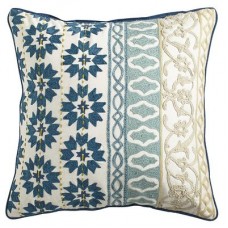 Crewel Pillow Harlem Blues Moroccan Cotton Duck