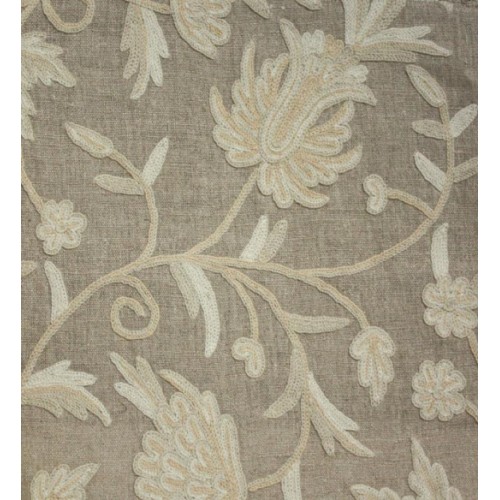 Crewel Fabric Pantheon Natural Linen