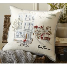 Crewel Pillow San Francisco Cotton Duck