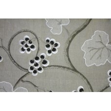 Crewel Fabric Shiraz Black Linen