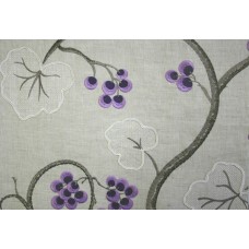 Crewel Fabric Shiraz Purple Linen