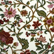 Crewel Fabric Sunflower Rose Cotton