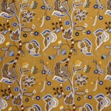 Crewel Fabric Tyler Mustard Linen