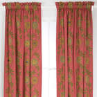 Crewel Drape Flowers and Vines Pink and Cream Cotton Duck