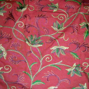 Crewel Fabric Ivy League Terracota Cotton Duck
