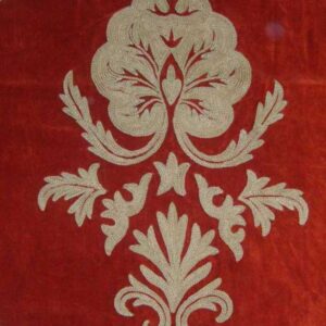 Crewel Fabric Konark Passion Red Cotton Velvet